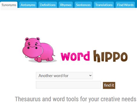 rhyming word hippo|Thesaurus and Word Tools .